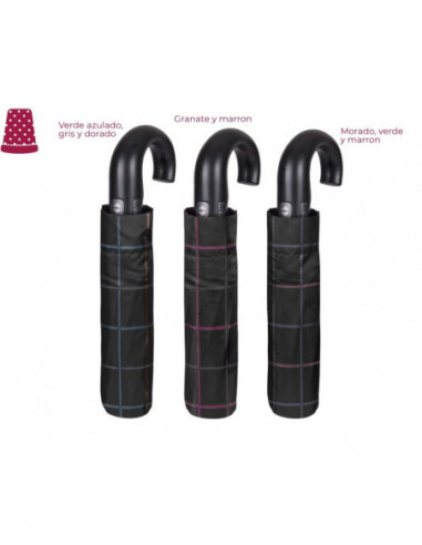 Paraguas plegable hombre mango curvo modelo...
