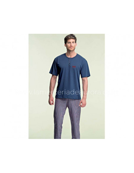 Pijama hombre largo manga corta entretiempo 7150 de Asman