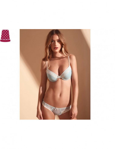 Conjunto braga y sujetador push-up copa B aguamarina de Kehat