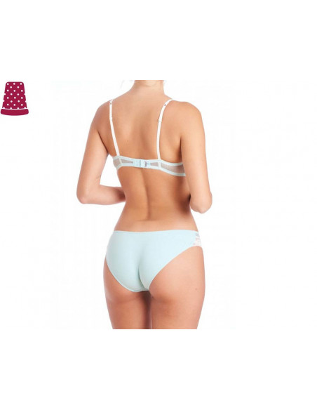Conjunto braga y sujetador push-up copa B aguamarina de Kehat