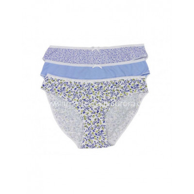 Braga bikini algodón fantasía Floral (3 uds) de Pompea
