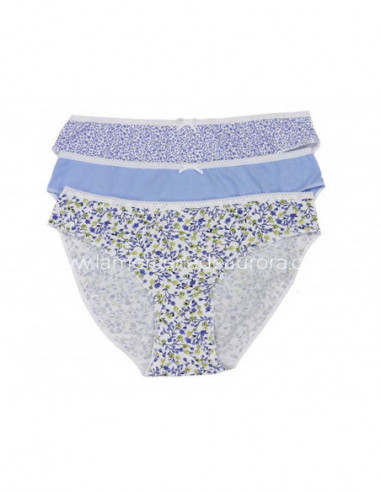 Braga bikini algodón fantasía Floral (3 uds) de Pompea