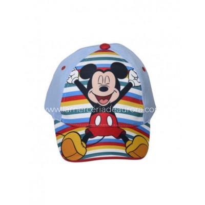 Gorra infantil Mickey rayas