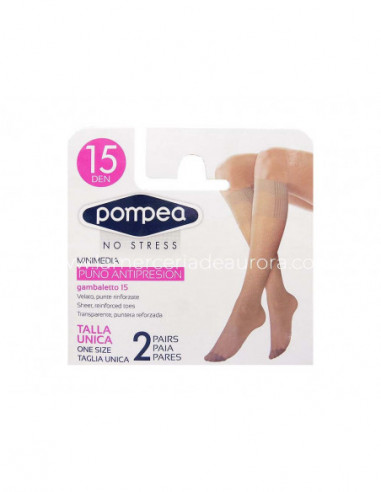 Mini media transparente 15 DEN puño antipresión (2 pares) 90769663 de Pompea