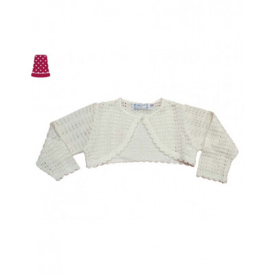 Chaqueta bebé niña perlé ondas Crudo de Pecesa