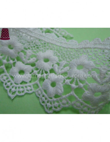 Encaje guipur (ancho 5 cms) Lisa - varios colores