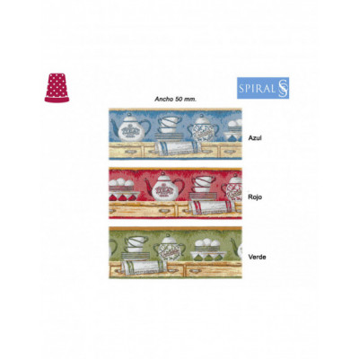 Tapacosturas tejido (ancho 5 cms) con motivos de cocina -... 2
