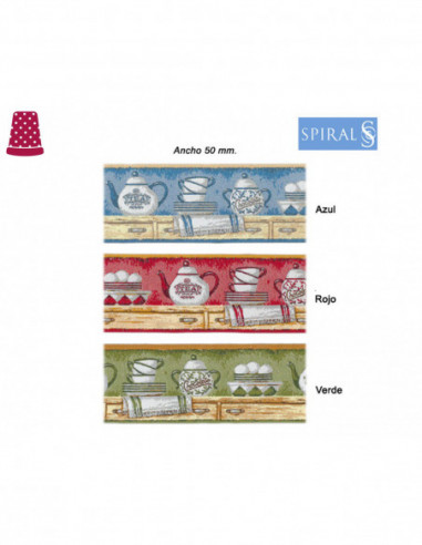 Tapacosturas tejido (ancho 5 cms) con motivos...