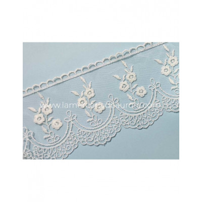 Encaje de tul bordado (ancho 10 cms) Noa
