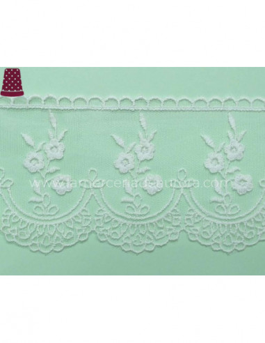Encaje de tul bordado (ancho 10 cms) Noa