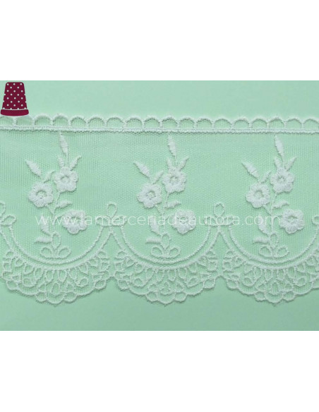 Encaje de tul bordado (ancho 10 cms) Noa