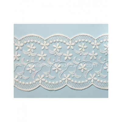 Entredos de encaje de tul bordado (ancho 11cm) Alba 2