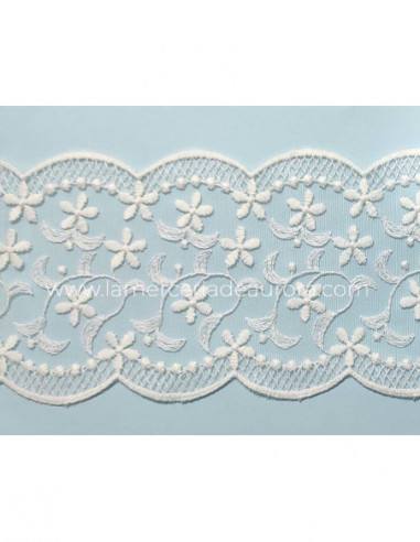 Entredos de encaje de tul bordado (ancho 11cm)...