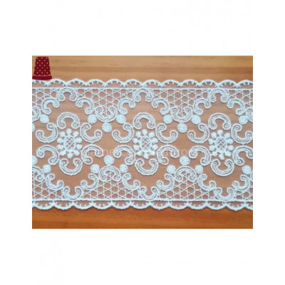 Entredos de encaje de tul bordado (ancho 9,5 cms) Belisa