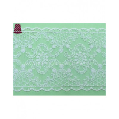 Entredos de encaje de tul bordado (ancho 9,5 cms) Belisa 2