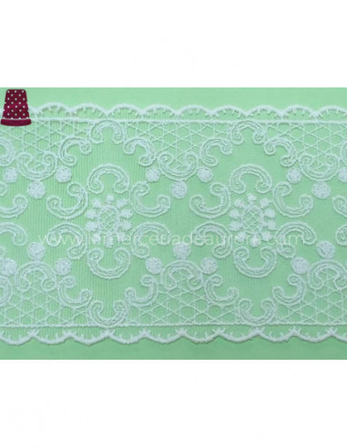 Entredos de encaje de tul bordado (ancho 9,5...