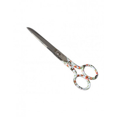 Tijera costura decorada modelo flores fondo blanco de... 2