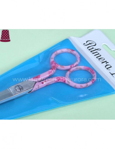 Tijera costura decorada modelo flores fondo...