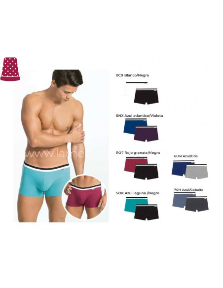 Bóxer algodón elástico goma vista (2 uds) D05H2 de Unno by Dim - varios coloes