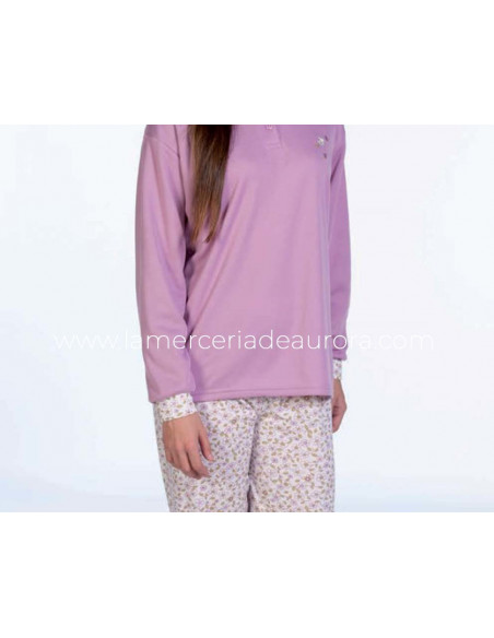 Pijama mujer Floral malva de Emeneté