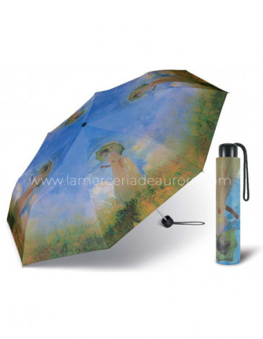 Paraguas plegable de mujer colección arte "Mujer con sombrilla de Monet"