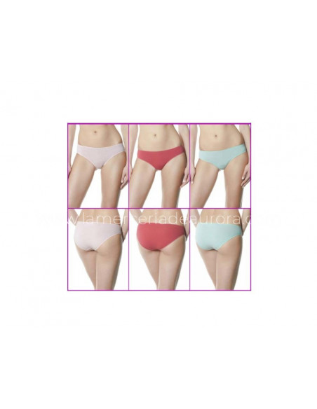 Bikini algodón elástico colores surtidos (3 uds) de Pompea