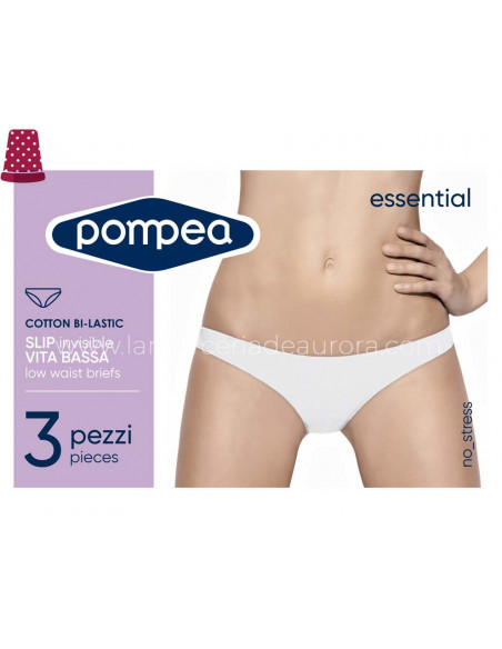 Bikini bajo algodón elástico colores surtidos (3 uds) de Pompea