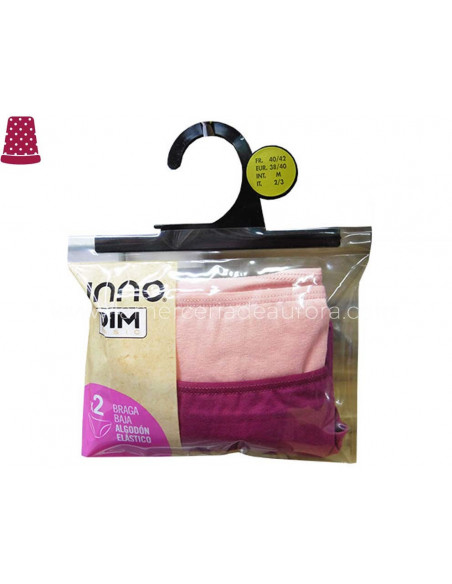 Braga baja de algodón elástico (2 uds) D05DW de Unno by Dim - varios colores