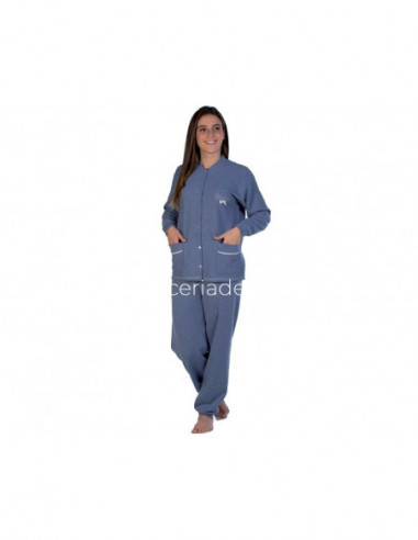 Pijama largo de mujer para invierno abierto Jeans de Emeneté