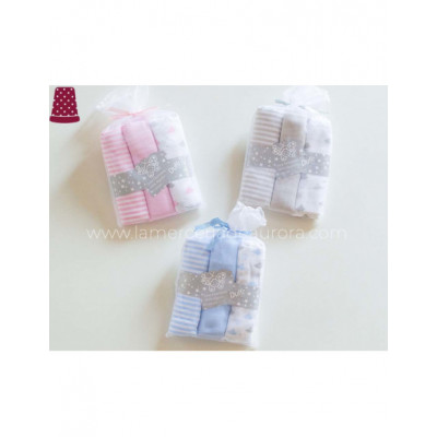 Gasas bebé estampadas nubes y rayas (pack 3 uds) - varios...