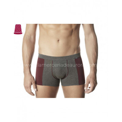 Bóxer Jimmy algodón gris y burdeos de Pompea