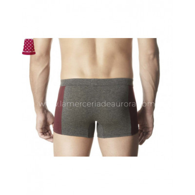 Bóxer Jimmy algodón gris y burdeos de Pompea 2