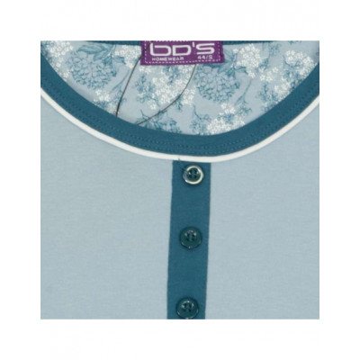 Pijama largo de mujer verde mar fantasía flores (tallas... 2