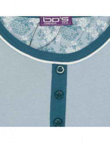 Pijama largo de mujer verde mar fantasía flores...