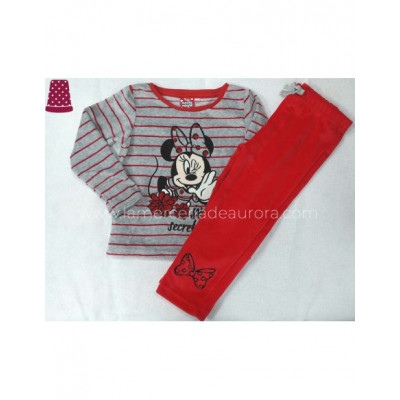 Pijama largo de niña tundosado Minnie Mouse