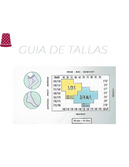 Media autosostenida opaca de microfibra 50 DEN de Pompea - varios colores