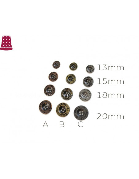 Botón metal para vaqueros - varios colores