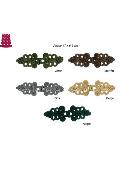 Alamar de pasamanería 17 cms - varios colores