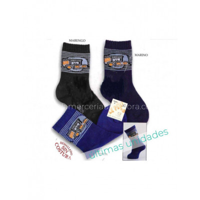 Calcetín infantil fantasía Coche y rayas 588 de Lepetit -...