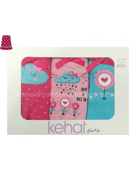 Braguitas algodón niña Nice day (pack 3 uds) de Kehat