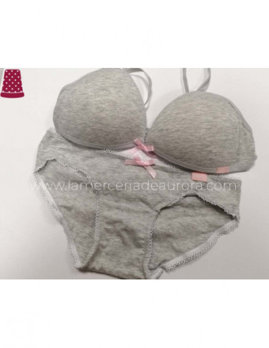 Conjunto juvenil con relleno algodón gris de Kehat