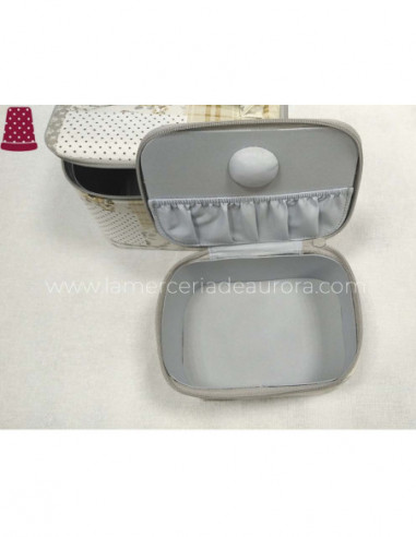 Costureros rectangulares estampados beige (set...