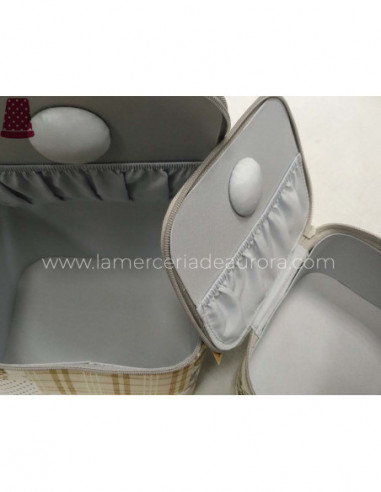 Costureros rectangulares estampados beige (set...