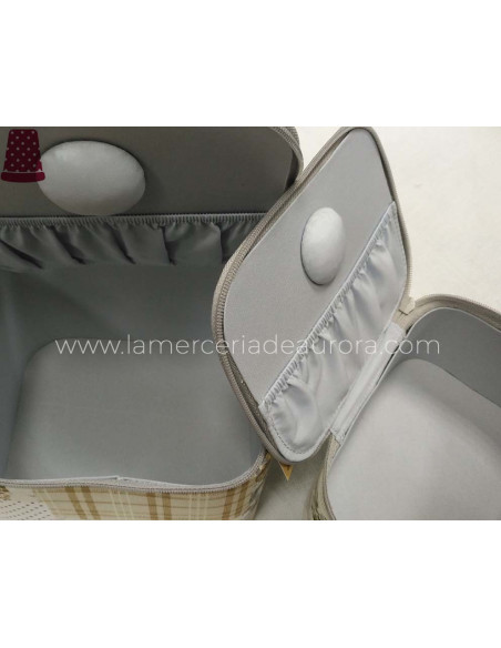 Costureros rectangulares estampados beige (set 2 unidades)