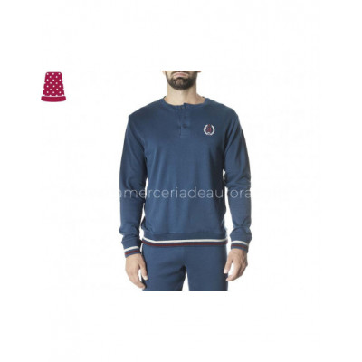 Pijama largo algodón para hombre Nevado de Pompea 2