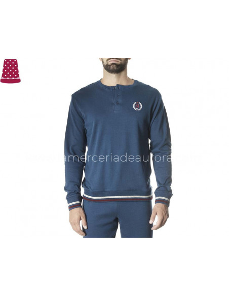 Pijama largo algodón para hombre Nevado de Pompea