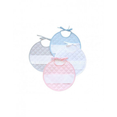 Babero piqué liso acolchado para bordar recién nacido -...