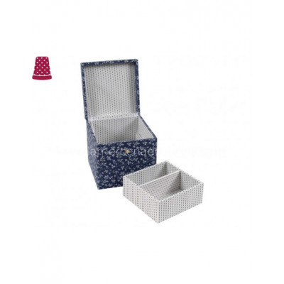 Costurero cuadrado pequeño DMC - Fleurs Bleues 2