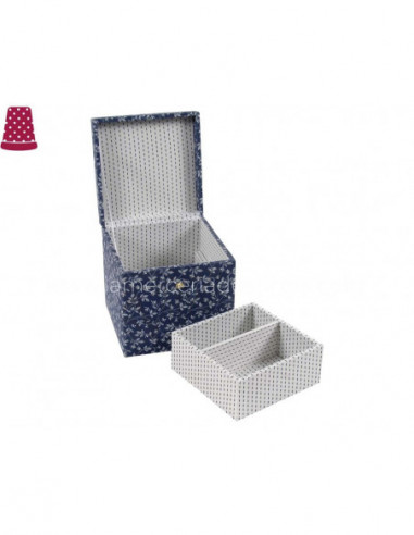 Costurero cuadrado pequeño DMC - Fleurs Bleues