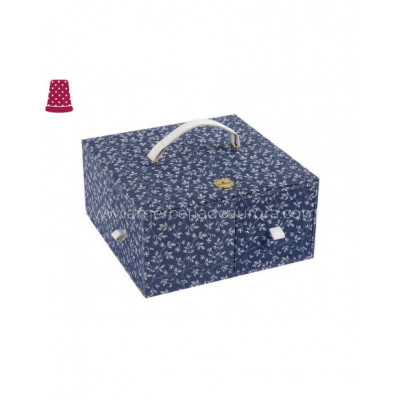 Costurero cuadrado grande DMC - Fleurs Bleues 2